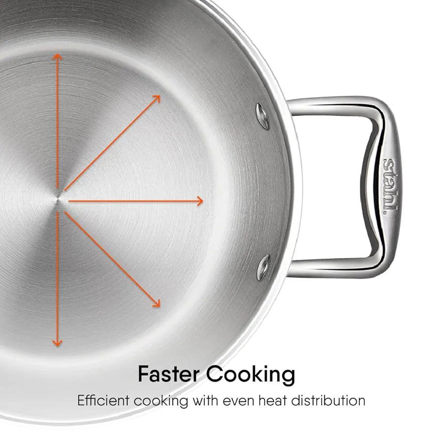 STAHL TRIPLY 24CM BRIYANI POT+LID 4124 STAHL TRIPLY 24CM BRIYANI POT+LID 4124